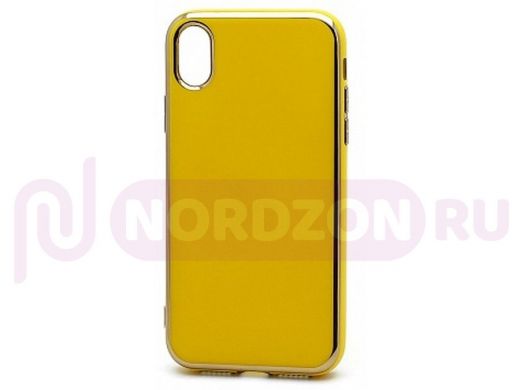 Чехол iPhone X/XS, Silicone case Onyx Clear, силикон, желтый