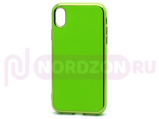 Чехол iPhone X/XS, Silicone case Onyx Clear, силикон, зеленый