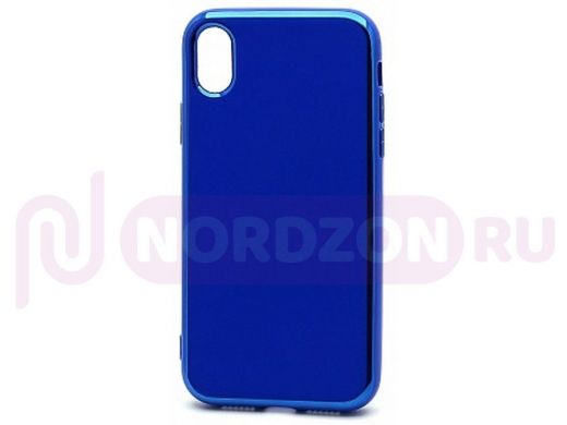 Чехол iPhone X/XS, Silicone case Onyx Clear, силикон, синий