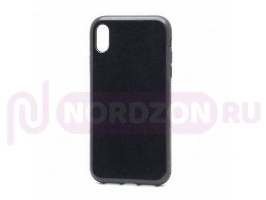 Чехол iPhone XR, Sibling, без лого, силикон-кожа, чёрный