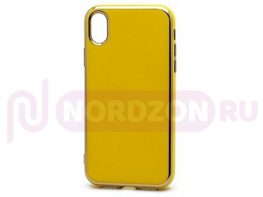 Чехол iPhone XR, Silicone case Onyx Clear, силикон, желтый