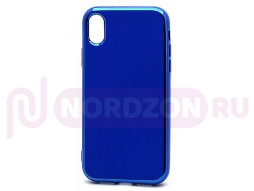 Чехол iPhone XR, Silicone case Onyx Clear, силикон, синий