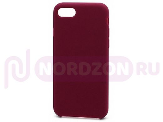 Чехол iPhone XR, Silicone Case, покрытие Soft touch, без лого, полная защита, 052, бордовый
