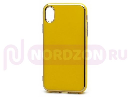 Чехол iPhone XS Max, Silicone case Onyx Clear, силикон, желтый