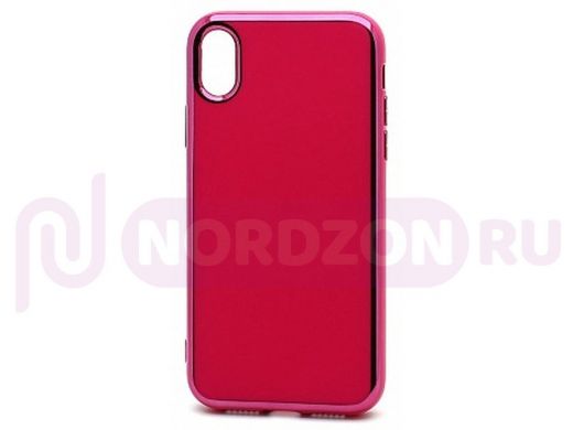 Чехол iPhone XS Max, Silicone case Onyx Clear, силикон, розовый