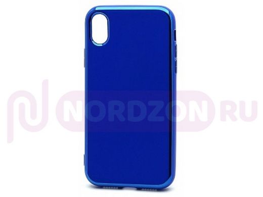 Чехол iPhone XS Max, Silicone case Onyx Clear, силикон, синий