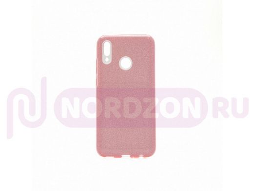 Чехол Huawei Honor 20 Lite/10i, Fashion, силикон, пластик с блёстками, розовый