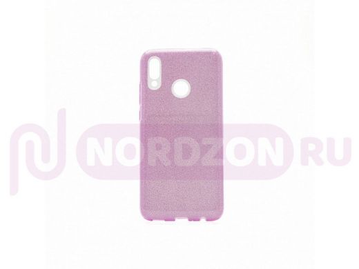 Чехол Huawei Honor 20 Lite/10i, Fashion, силикон, пластик с блёстками, фиолетовый