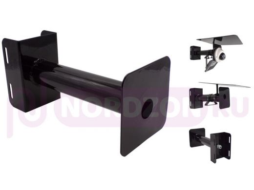 Кронштейн "HIWOLL-STOLB-2B" бокс для камер и прожекторов на столбы под СИП-ленту, вылет 0,3м, чёрный