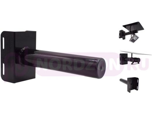 Кронштейн "HIWOLL-STOLB-3B" бокс для камер и прожекторов на столбы под СИП-ленту, вылет 0,3м, чёрный
