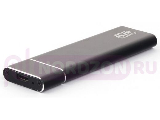 USB 3.0 Внешний корпус M.2 NGFF (B-key) AgeStar 3UBNF5C (BLACK) , алюминий, серебристый