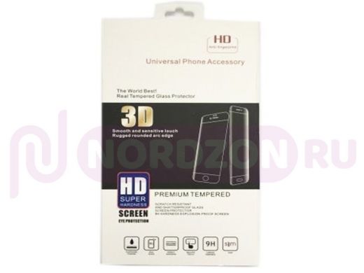 Стекло защитное iPhone  6/6S, 3D HD Super, чёрное