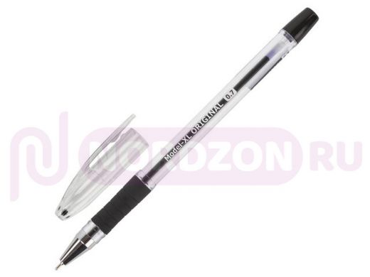 Ручка шариковая масляная с грипом BRAUBERG "Model-XL" ORIGINAL, ЧЕРНАЯ, узел 0,7 мм, линия письма 0,