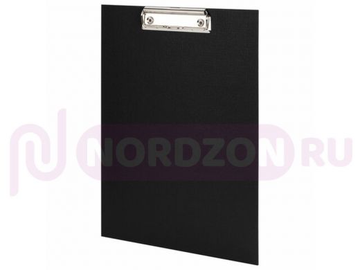 Доска-планшет STAFF с прижимом А4 (225х316 мм), картон/бумвинил, РОССИЯ, черная