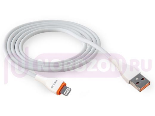 Шнур USB / Lightning Walker С565, круглый, 2.4А, белый