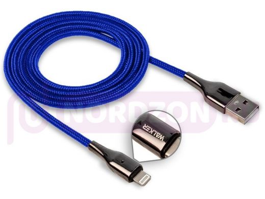 Шнур USB / Lightning Walker С930, индикатор, быстрый заряд, синий