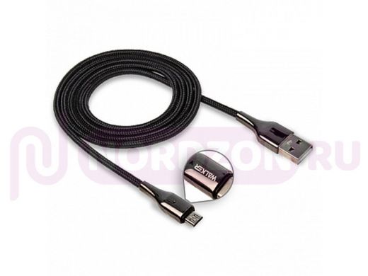 Кабель микро USB (AM/microBM)  Walker C930, индикатор, быстрый заряд, 3.1А, чёрный