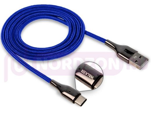 Шнур USB / Type-C Walker C930, индикатор, быстрый заряд, 3.1А, синий
