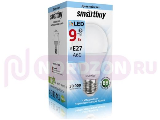 Светодиодная лампа A60 Е27  9W 4000K  Smartbuy-A60-09W/4000/E27