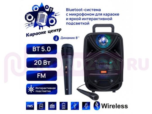 Колонка Bluetooth  чёрный, размер 37,1x24,8x18,9 см, TF\USB\FM\MIC