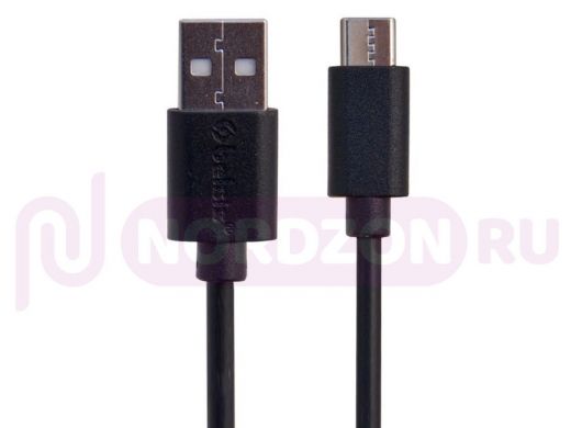 Шнур USB / Type-C быстрая зарядка, 1.8м, чёрный