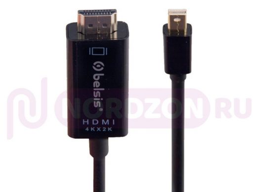 Кабель DisplayPort / HDMI  1,8м  mini (4K*2K), черный, версия 1.3v, 1,8 метра