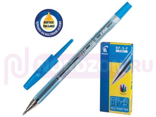 Ручка шариковая масляная PILOT "BP-S", СИНЯЯ, корпус тонированный синий, узел 0,7 мм, линия письма 0