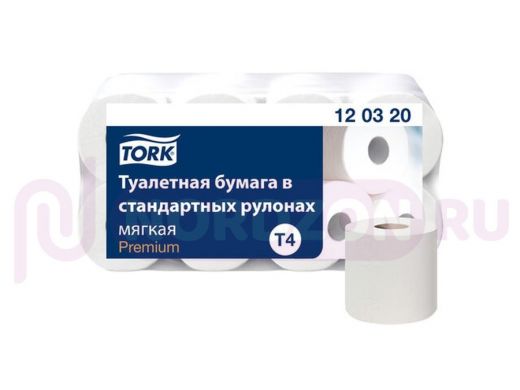 Бумага туалетная TORK (Система Т4), 2-слойная, спайка 8 шт. х 23 м, Premium