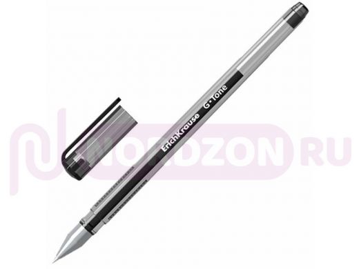 Ручка гелевая ERICH KRAUSE "G-Tone", ЧЕРНАЯ, корпус тонированный черный, узел 0,5 мм, линия письма 0
