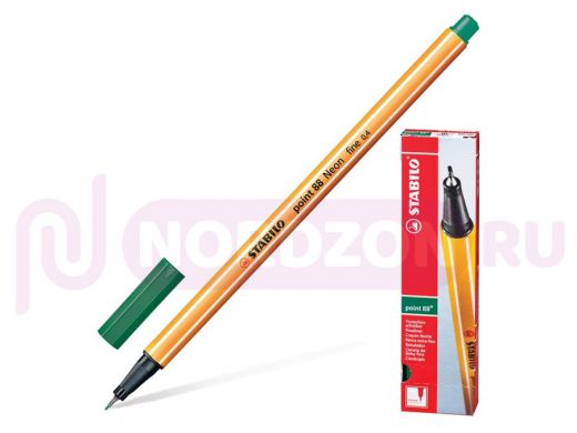Ручка капиллярная STABILO "Point 88", ЗЕЛЕНОВАТО-БИРЮЗОВАЯ, корпус оранжевый, линия письма 0,4 мм, 8
