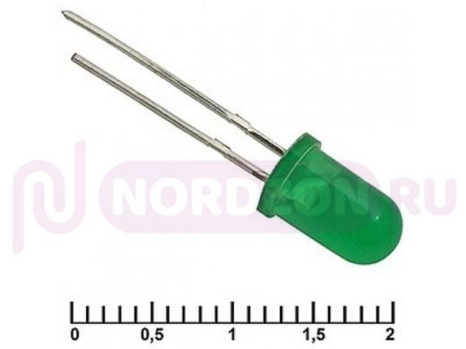 Светодиод 5 mm green 30 mCd   20