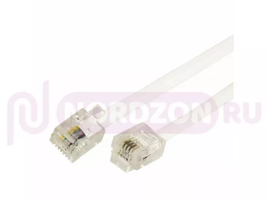 Телефонный удлинитель евро 20м  белый FD-6113 REXANT