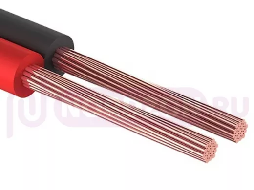 Акустический кабель красно-черный 2х1,0мм.кв. ШВПМ 2х1,0 CCA 100м REXANT  (цена за 1метр)