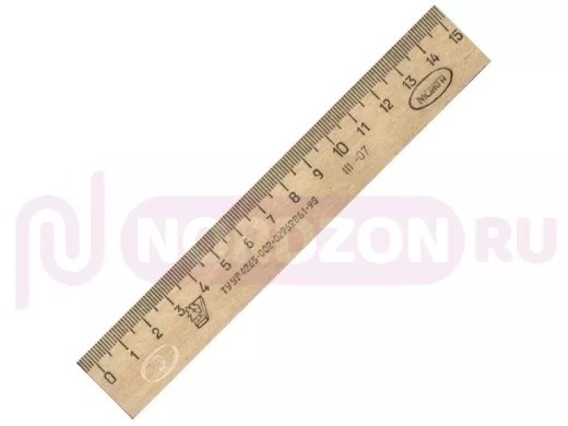 Линейка деревянная, 15 см, С03 