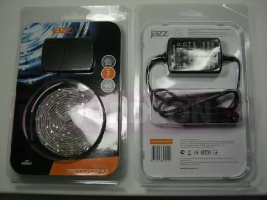 JazzWay Блистер LED SMD 3528/60 Warmwhite IP65 2,0м 4,8 Вт/м с блоком пит.ZC-F3528DFL60B-WW-BL2