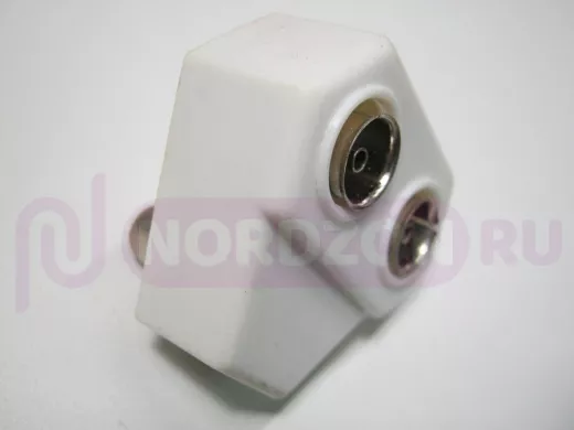 Сумматор телевизионный  2-х антенн простой белый