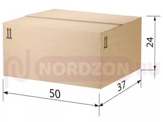 Гофроящик, длина 500 х ширина 370 х высота 240 мм, марка Т22, профиль В, FEFCO 0202 / ГОСТ, исполнен