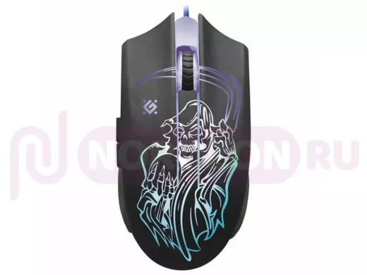 Мышь проводная DEFENDER Ghost GM-190L игровая, USB, 5 кнопок + 1 колесо-кнопка, оптическая, черная