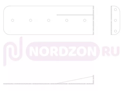 "ПАПРИКА-250-L2-SL" кронштейн УСИЛЕННЫЙ под хром для скрытого крепления полок, 80х250х2мм,9отв.6,5мм