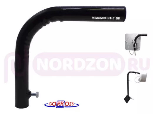 Насадка на кронштейн "MIMOMOUNT-51BK-114111" черный уголок 23х23см, с заглушкой, диаметр 32мм
