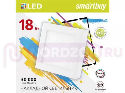 Накладной (LED) светильник Square SDL Smartbuy-18w/6500K/IP20 (SBL-SqSDL-18-65K)/30