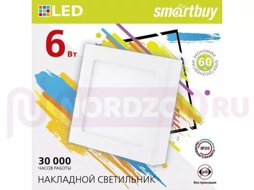 Накладной (LED) светильник Square SDL Smartbuy-6w/4000K/IP20 (SBL-SqSDL-6-4K)/100