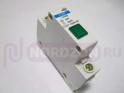 Лампа 220В  на DIN рейку ИЭК ЗЕЛЁНАЯ