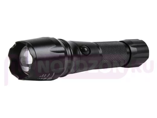 Аккумуляторный светодиодный фонарь CREE XML T6 10Вт с системой фокусировки луча, черный (SBF-20-K)