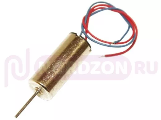 Двигатель 3,7V RC1020RB (L/Dдвиг=20/10mm, L/Dвала=6,0/1,0mm, 40000об/м, 0,1А, выв.кр/син.) для авиам