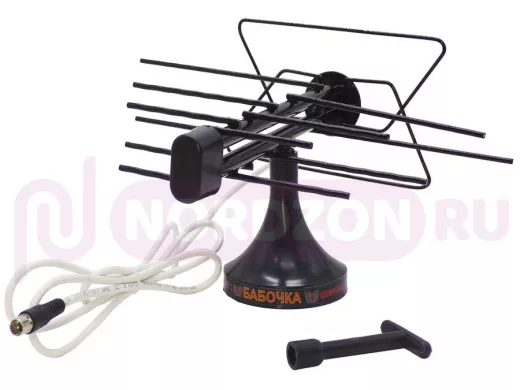 "БАБОЧКА " телевиз. антенна комнатная цифровая DVB-T2 диапазон ДМВ , цвет черный