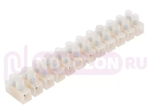 Клеммная винтовая колодка КВ-12 16А,12 мм.кв.  REXANT 07-5012 (цена за линейку 12пар)