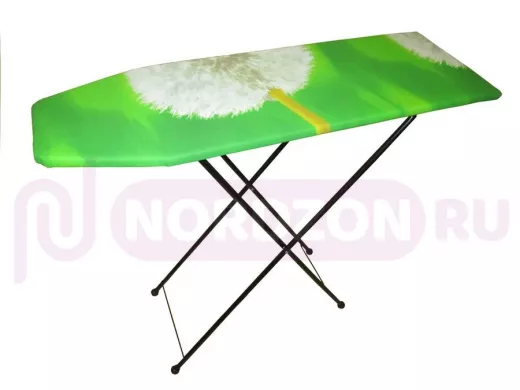 Доска гладильная "РАДУГА-2" РАСЦВЕТКА-W1642 (цвет ткани зелёный,ноги ЧЁРНЫЕ) 4ноги,три уровня (в шт)