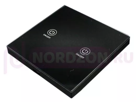 Выключатель 433.92 мГц настенный сенсорный 2-х канальный чёрный