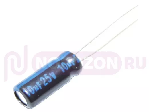 Конденсатор электролитический    10 F x 25V (5x11) 105 TK,  Jamicon'